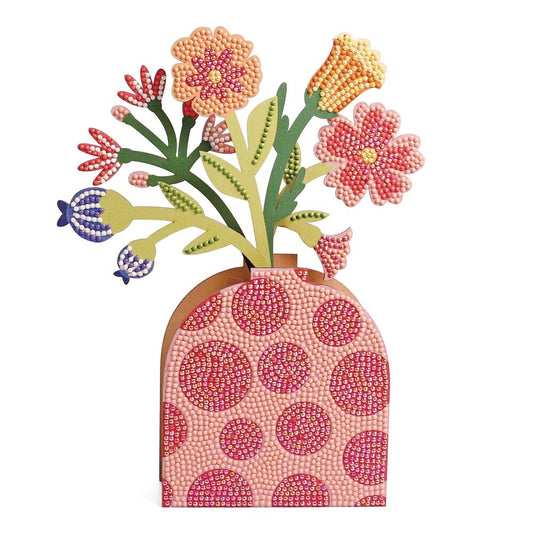 Kit Vase et Fleurs à Strasser Rouge – Diamond Painting Déco DIY GRAINE CREATIVE