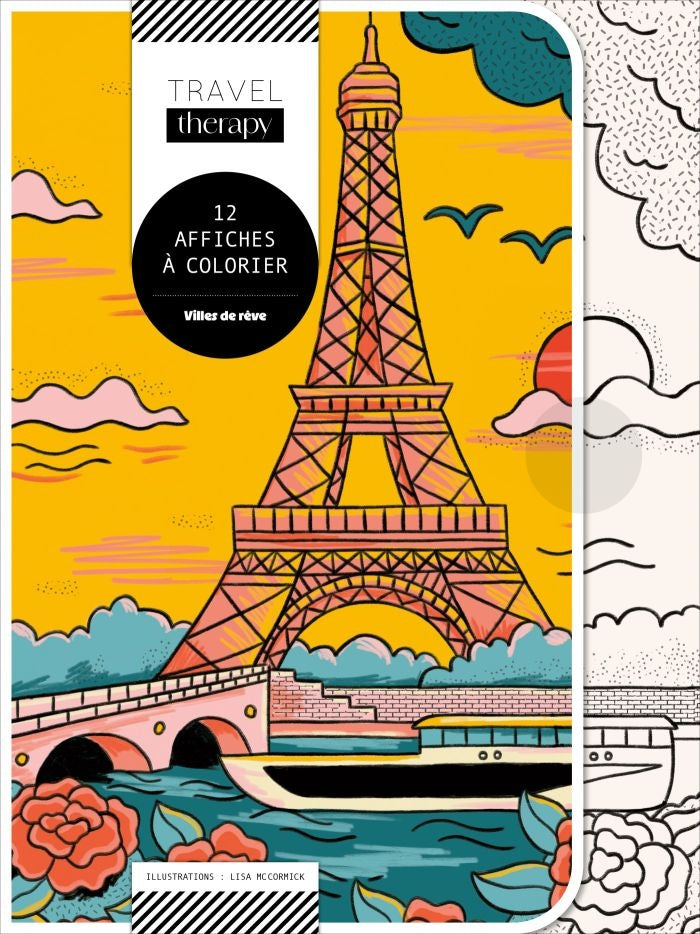 Villes de Rêve livre de 12 affiches à colorier 30x40 cm