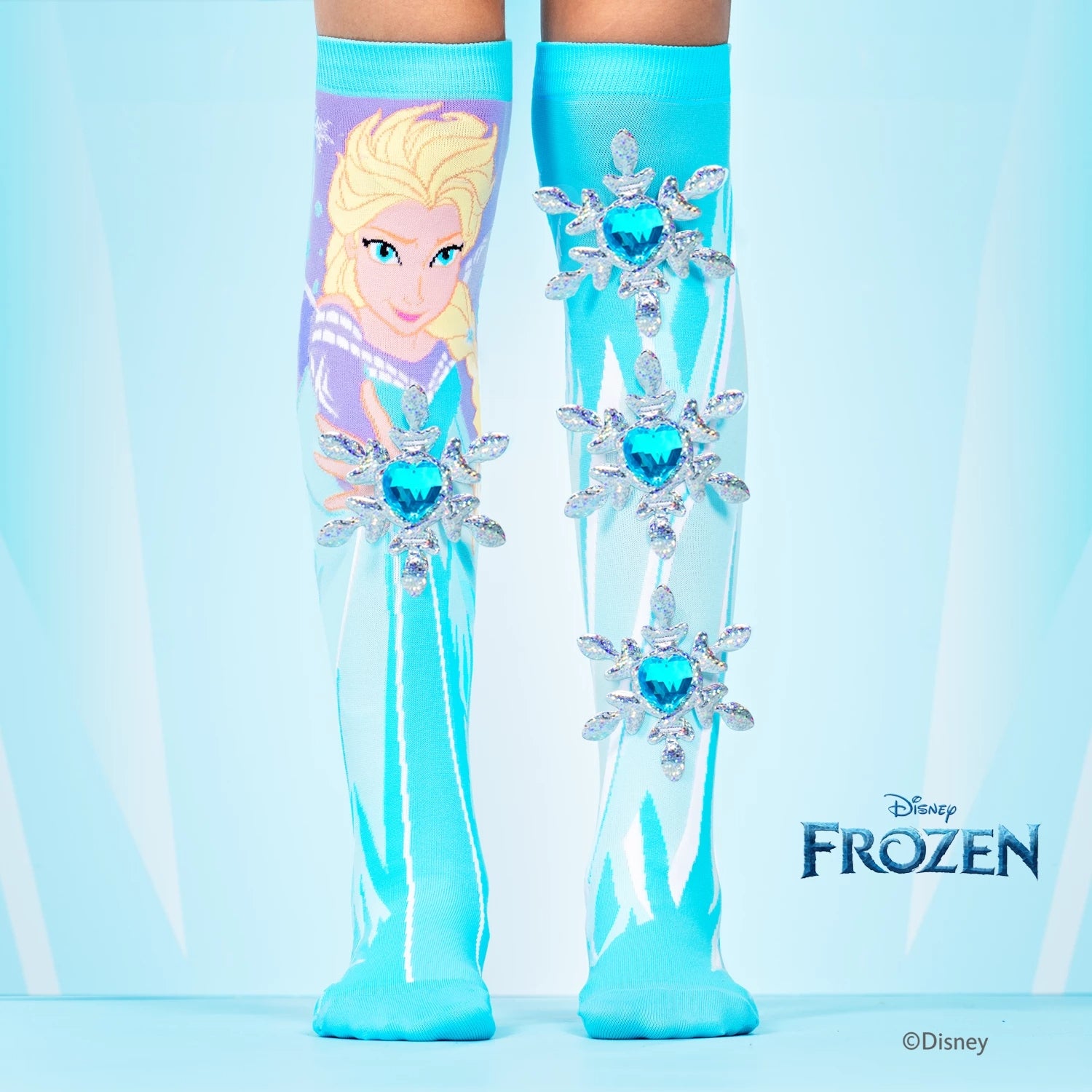 Chaussettes fantaisie MADMIA Disney Frozen – Elsa – gems brillants & flocons 3D MADMIA