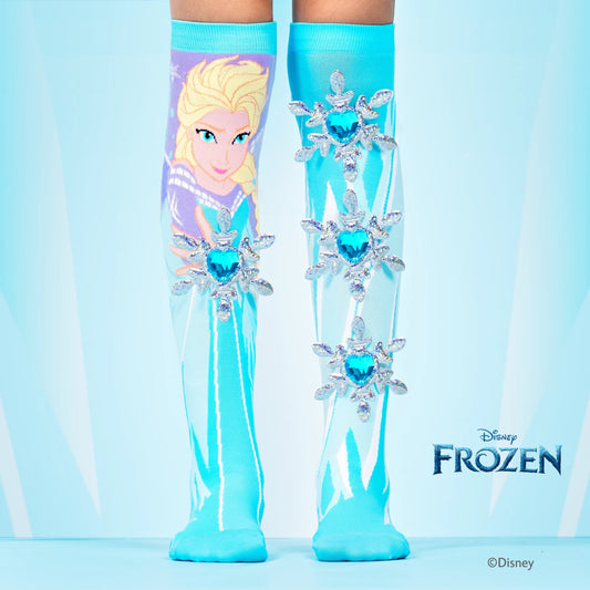 Chaussettes fantaisie MADMIA Disney Frozen – Elsa – gems brillants & flocons 3D MADMIA