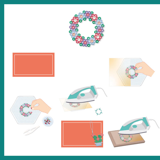 Perles à Repasser – Fleurs | Kit 750 Perles pour Créer 8 Accessoires Fleuris Edition Fleurus