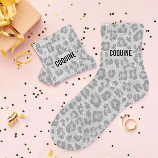 Chaussettes Pailletées COQUINE – Imprimé Félin – 36/42 JOY!