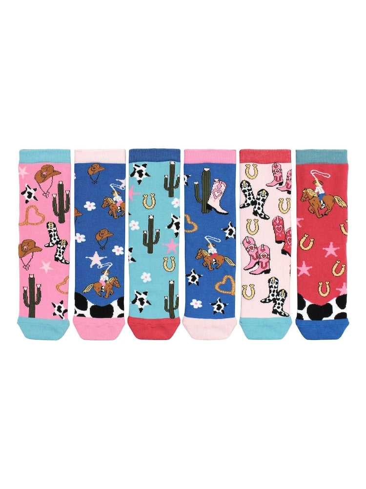 YEE HAW – Coffret 6 Paires de Chaussettes Dépareillées | Enfant | Taille 34-38 United Oddsocks
