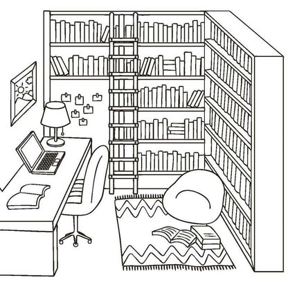 Lecture cosy – Livre de coloriage cocooning et détente Editions Marabout