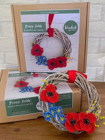 Kit de création de couronnes Poppy Fields pour adultes. Un cadeau créatif. The Beadology Shop