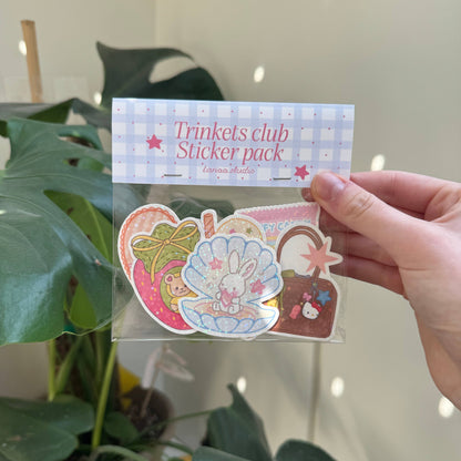 Trinkets Club Sticker Pack – Pack de 6 Stickers Kawaii Holographiques Liviaa.studio