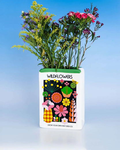 Vase, graines de fleurs sauvages Ban.do
