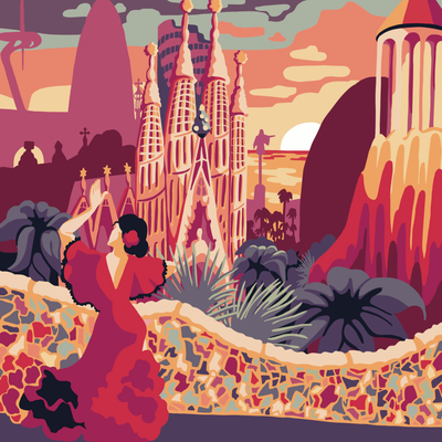 Peinture à Numéros "Barcelone" par Joy JOY!