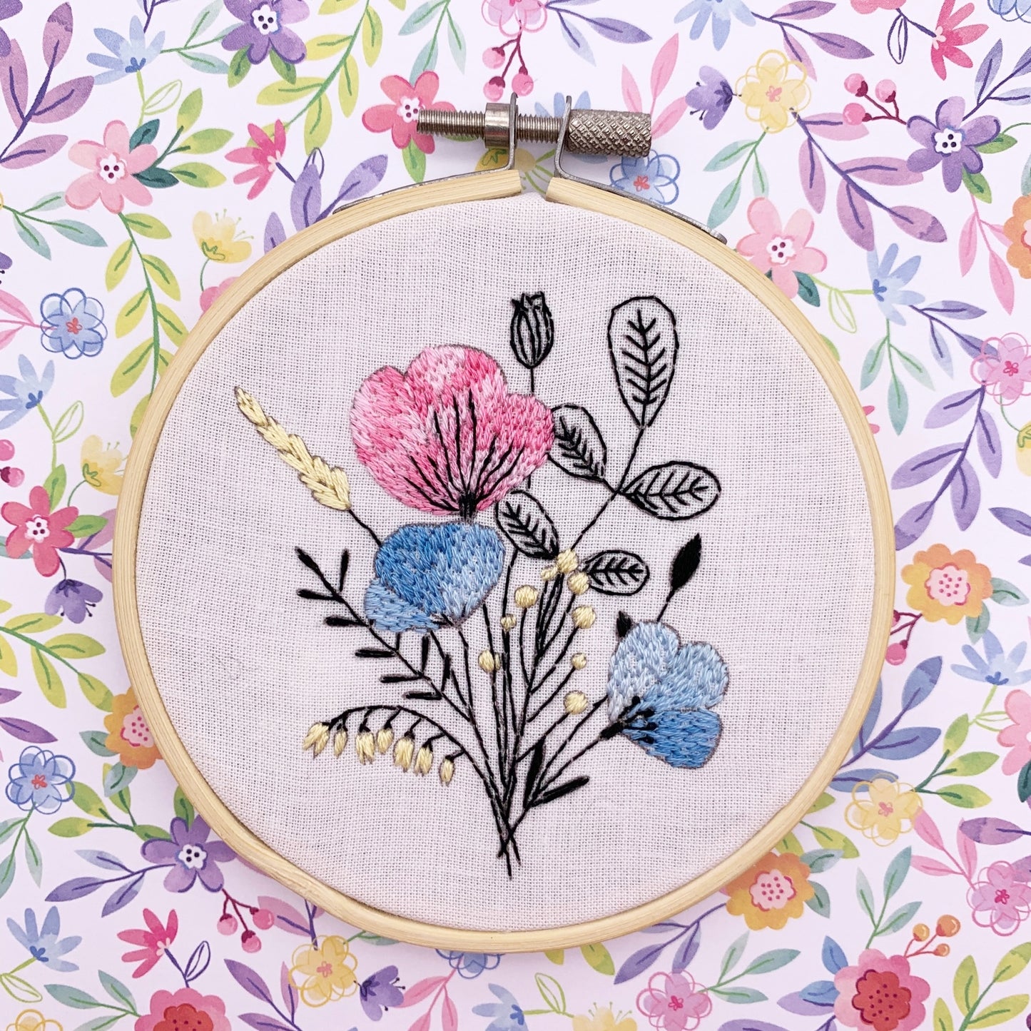 Mini-Stickset mit floralen Motiven