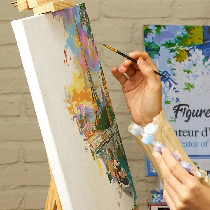 Peinture par numéro Village Suisse coloré - Toile roulée Figured'art