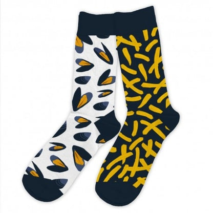 Chaussettes Humoristiques “Moules / Frites” – Plats Mythiques homme JOY!