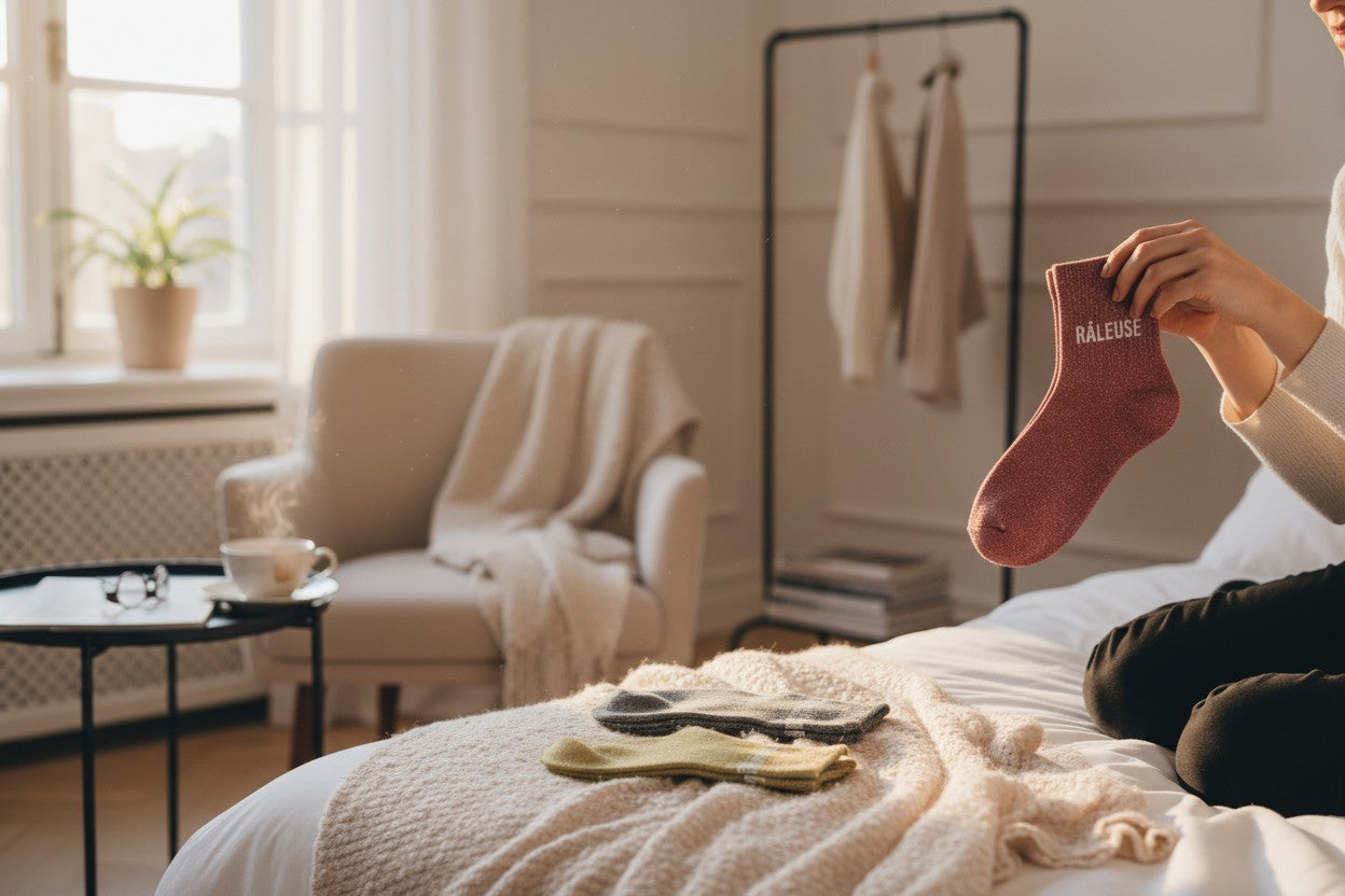 Coffret Trio Chaussettes Paillettes Fantaisie – Râleuse, Chieuse & Casse-Pied JOY!