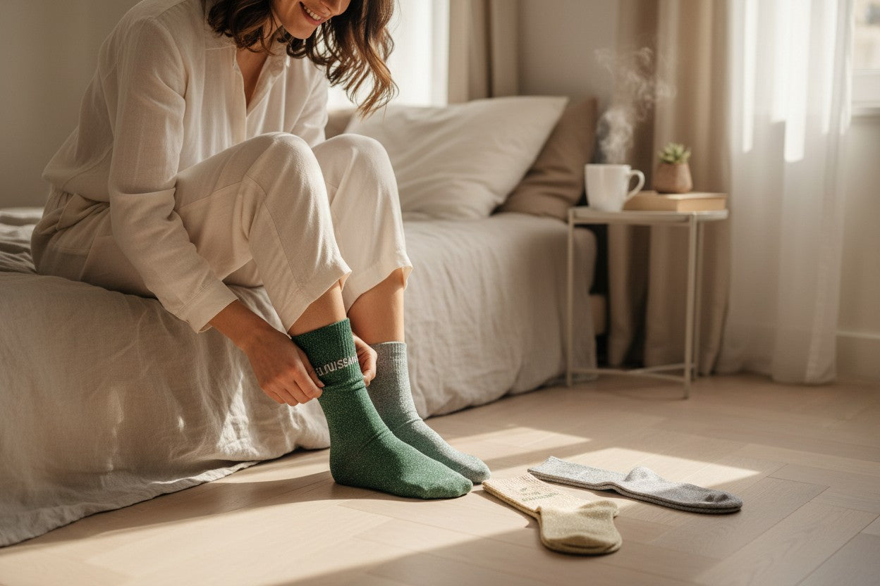 Coffret Trio Chaussettes Paillettes Fantaisie – Tata d’Amour, Éblouissante & Élégante JOY!