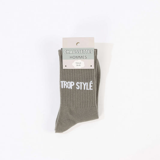 Chaussettes Homme “TROP STYLÉ” – Message Fun (39-45)