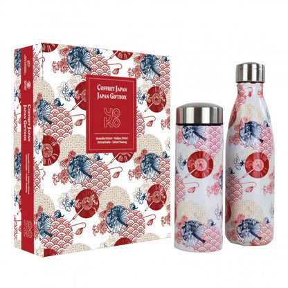 Coffret Cadeau japan 1 bouteille 500 ml et 1 theiere 350ml Yoko Design