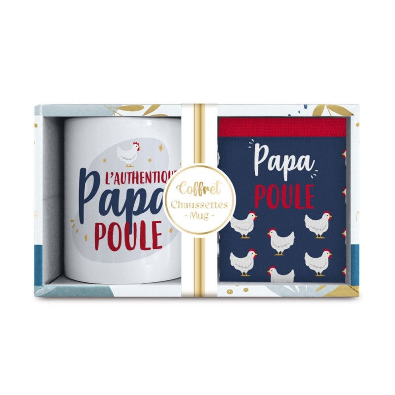 Coffret Cadeau Mug et Chaussettes Papa Poule – Idée Cadeau Papa JOY!