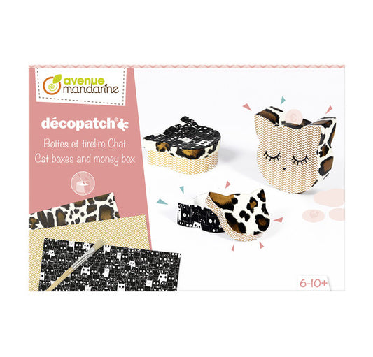 Coffret créatif Boîte et Tirelire Chat decopatch