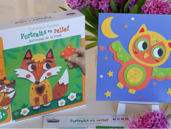 COFFRET CRÉATIF PORTRAITS EN RELIEF - ANIMAUX DE LA FORÊT Crealign Créa lign