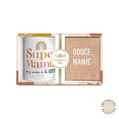 Coffret Mug et Chaussettes “Douce Mamie” – Cadeau Cocooning pour Grand-Mère JOY!