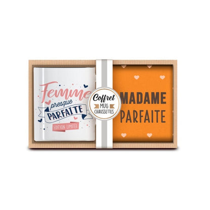 Coffret Mug & Chaussettes – Madame Parfaite | Cadeau Femme JOY!