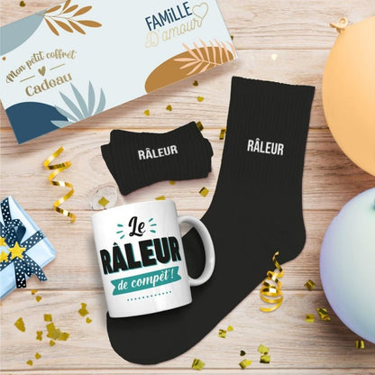 Coffret Cadeau Râleur de Compét’ – Mug & Chaussettes Humoristiques Homme JOY!