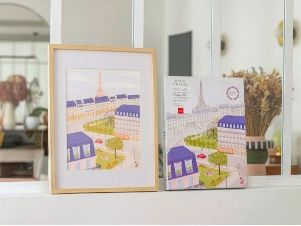 COFFRET PEINTURE AU NUMÉRO - PETIT PINCEAU - UN PRINTEMPS À PARIS PAR MABEL SORRENTINO LA PETITE EPICERIE