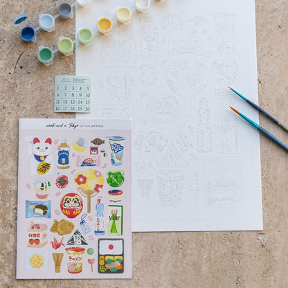 Coffret Peinture au Numéro - Week-end à Tokyo | Capsule Japon par Yuzu & Mikan LA PETITE EPICERIE