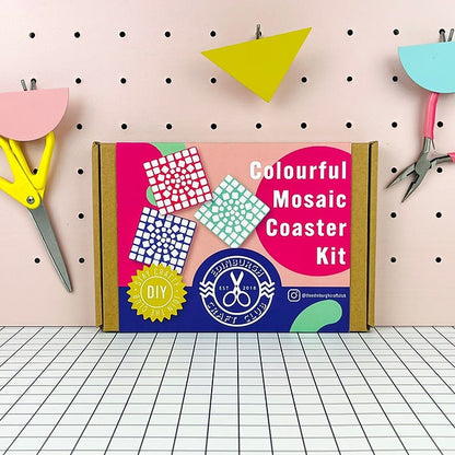 Kit de Dessous de Verre en Mosaïque Colorée – Créez 3 Sous-Verres Uniques ! The Edinburgh Craft Club