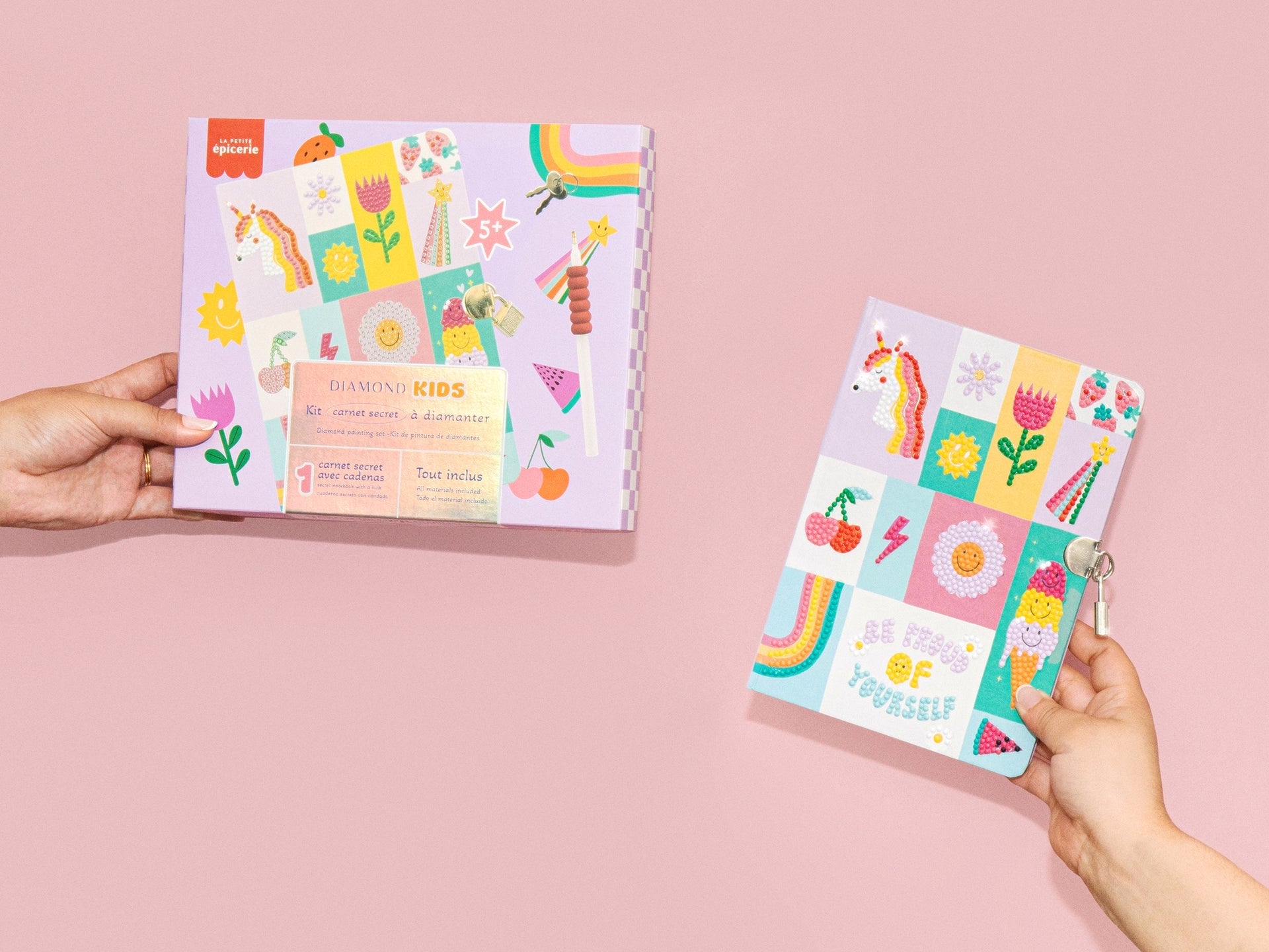 Collection de coffrets Petit Diamond Kids, activités créatives et ludiques pour enfants.
