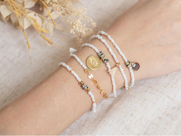 Kit DIY Bijouterie - Mon bracelet perlé multirang - Blanc