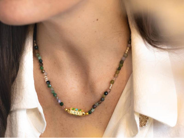 DIY BIJOUTERIE - MON COLLIER EN PIERRES NATURELLES D'AGATE INDIENNE LA PETITE EPICERIE