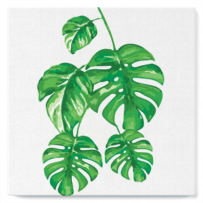 Mini Peinture par Numéros - Kit DIY 20x20cm avec cadre Feuilles Figured'art