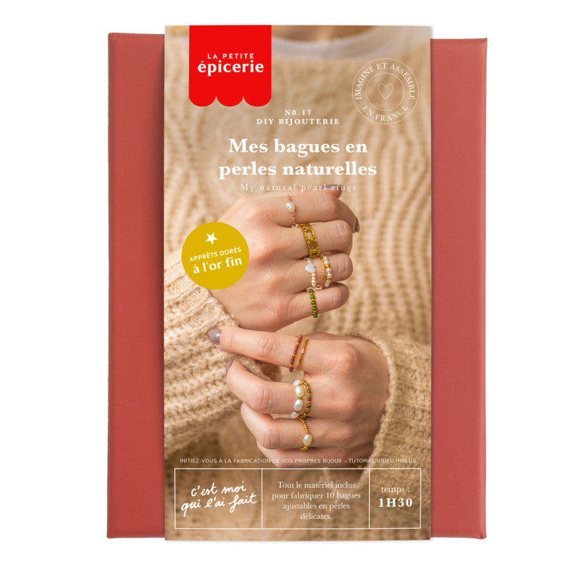 Kit DIY bijouterie pour créer des bagues en perles naturelles MKMI