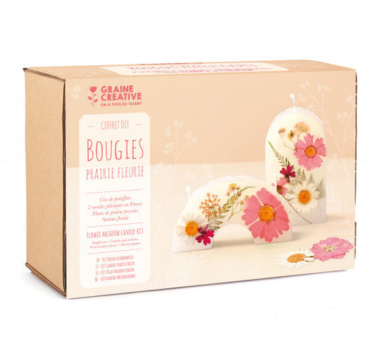 Kit Bougies Paririe fleurie permettant de réaliser soi-même des bougies GRAINE CREATIVE