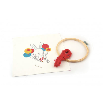 KIT BRODERIE PARTIELLE LAPIN VOLANT GRAINE CREATIVE