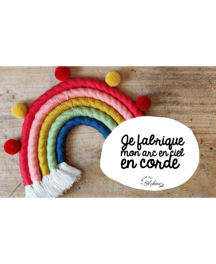 Kit créatif : Je fabrique mon arc en ciel en corde - Coloris Classique La Maison des Makers