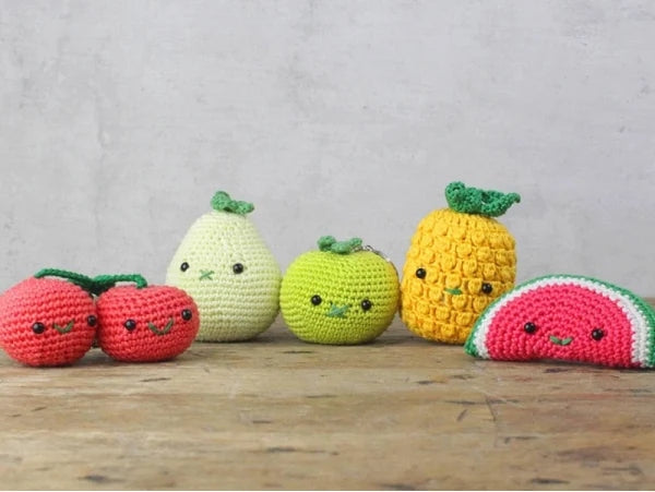 Amigurumi Häkelset Wassermelonen-Schlüsselanhänger Hardicraft