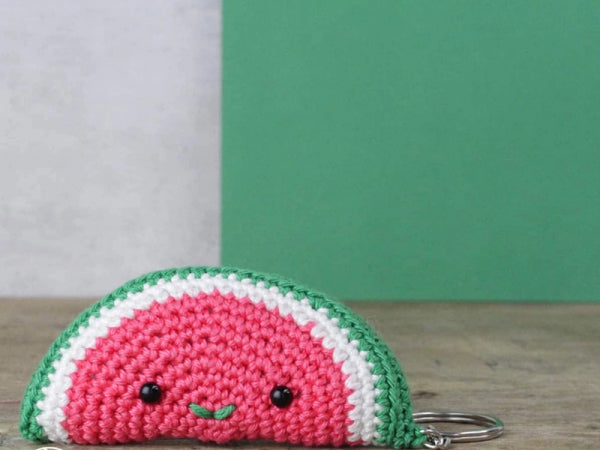 Amigurumi Häkelset Wassermelonen-Schlüsselanhänger Hardicraft