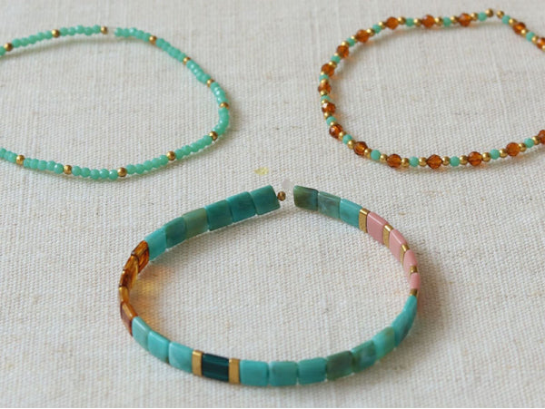 Kit DIY Bijouterie - Mon set de bracelets perlés - Doré