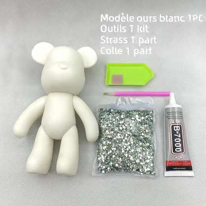 Ourson orange 23 cm Diamond Painting 5D à personnaliser