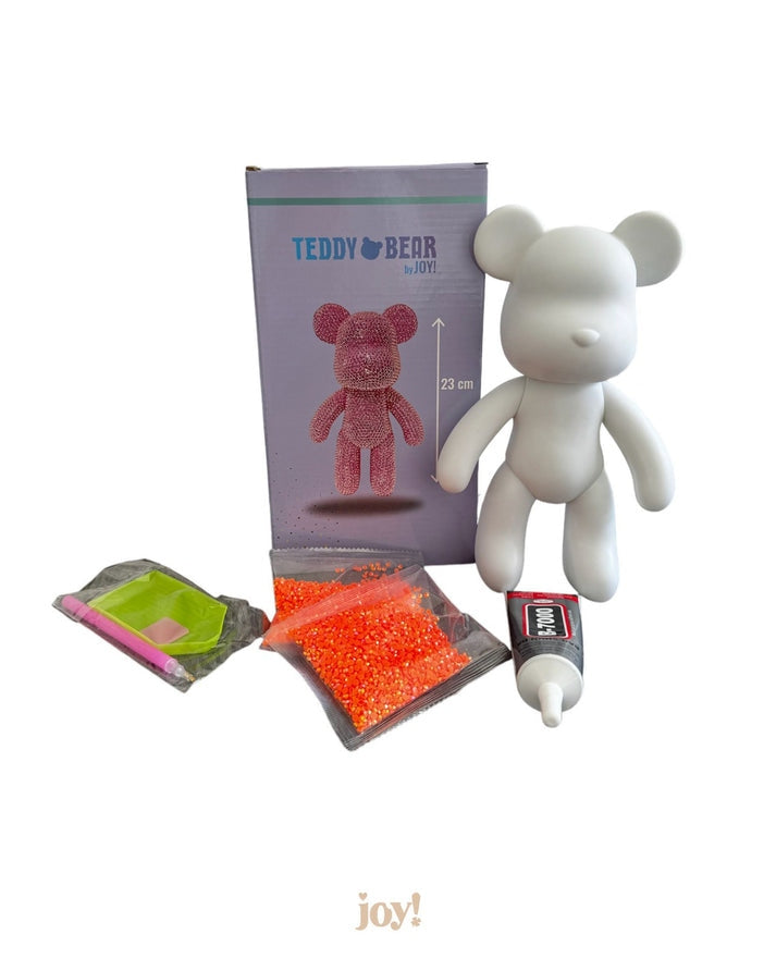 Kit Diamond Painting 5D ourson orange avec outils inclus