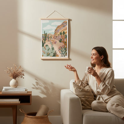 Coffret Petit Diamond – Desert Hills Kit Diamond Painting décor désert ocre et cactus LA PETITE EPICERIE