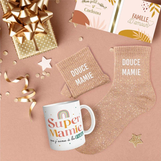 Coffret Mug et Chaussettes “Douce Mamie” – Cadeau Cocooning pour Grand-Mère JOY!
