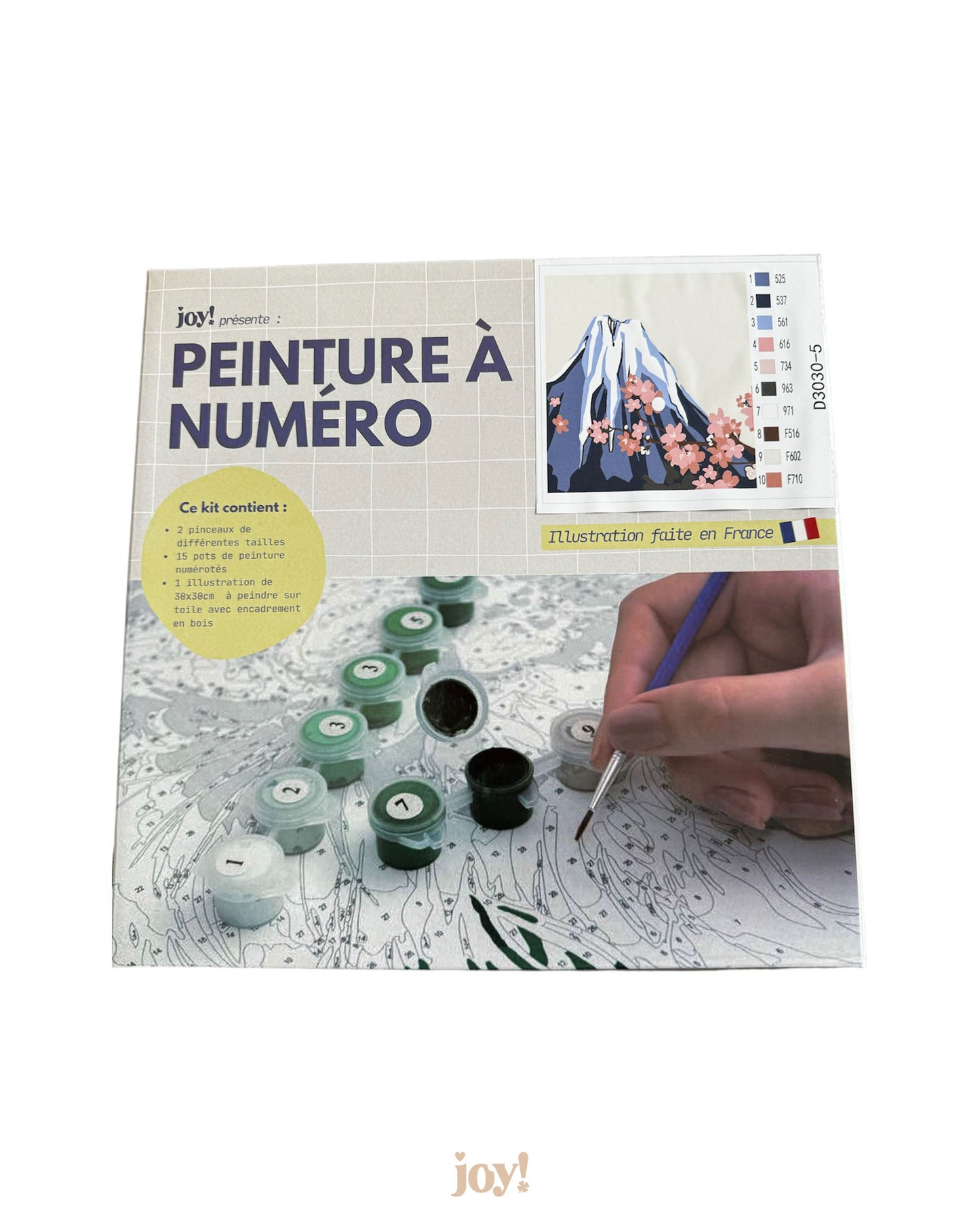 Peinture à numéro avec cadre 30x30 - Voyage au Mont Fuji JOY!