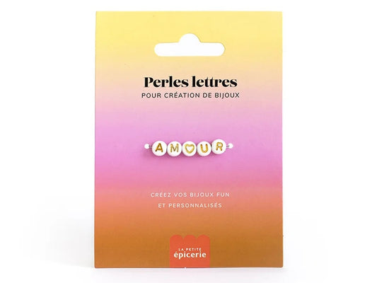 PERLES LETTRES "AMOUR" POUR BRACELET À PERSONNALISER LA PETITE EPICERIE