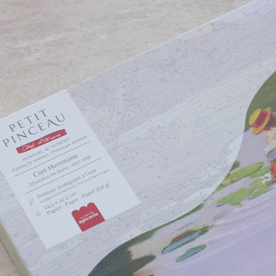 Tableau Curt Herrmann Mädchen im Kahn terminé peinture au numéro rendu délicat