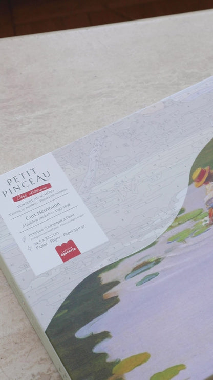 Tableau Curt Herrmann Mädchen im Kahn terminé peinture au numéro rendu délicat