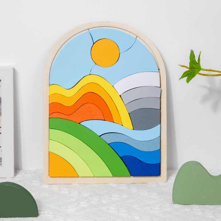 Joy - Puzzle Montessori 🏞️ Horizon Arc-en-Ciel 23cm