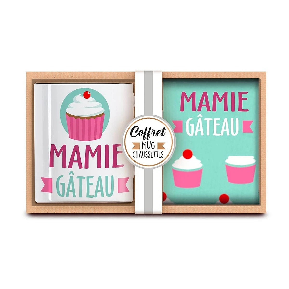 Coffret Mug & Chaussettes – Mamie Gâteau | Cadeau Mamie Original JOY!