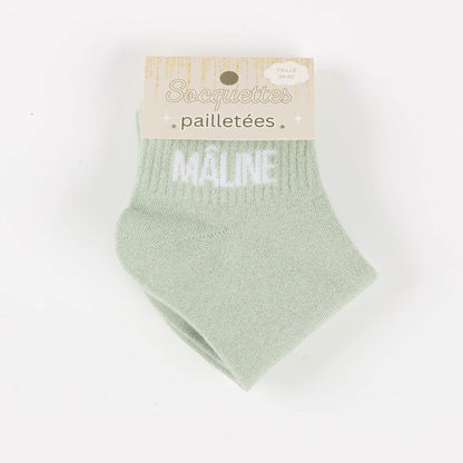 Socquettes à Paillettes MALINE – Message Malicieux & Tendance (36-42) JOY!